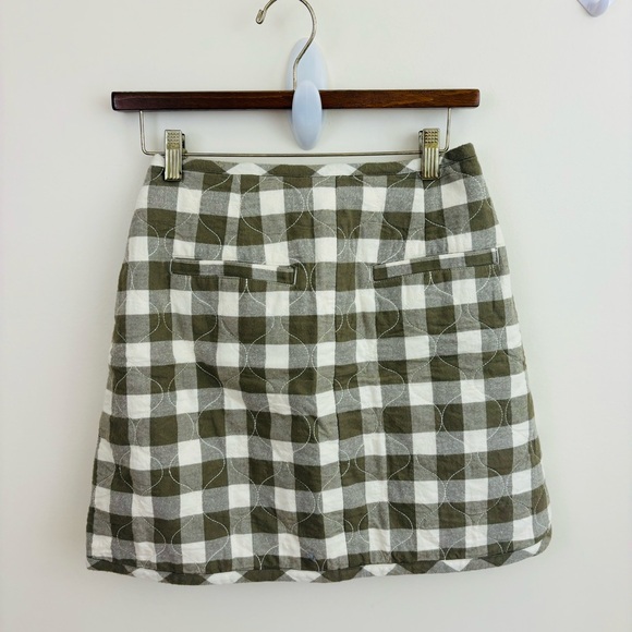 NWT Madewell Quilted Flannel Skirt in Gingham Check Size 0 Plaid Mini Skirt - Picture 7 of 14